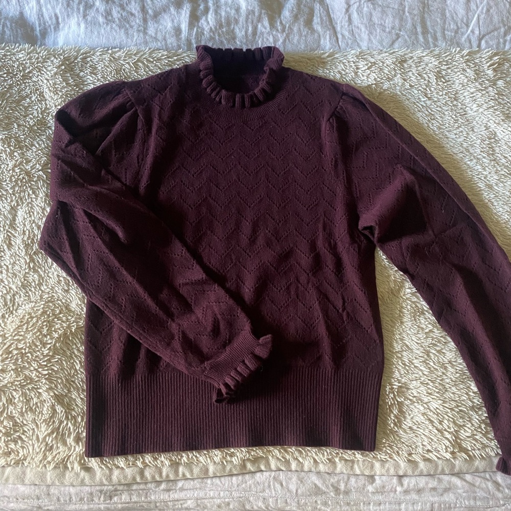 J. CREW 100% CASHMERE aubergine sweater